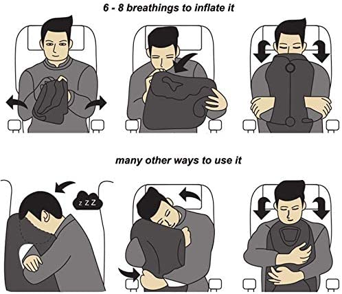 Inflatable Head Support Pillow for Airplane