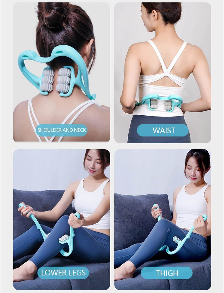 6 wheel Neck Massager Rollers for Pain Relief Manual Roller